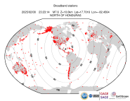 Map with all BHZ stations held by IRIS