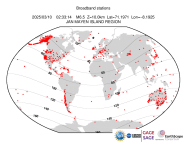 Map with all BHZ stations held by IRIS