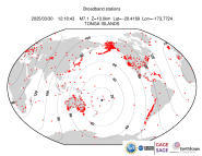 Map with all BHZ stations held by IRIS