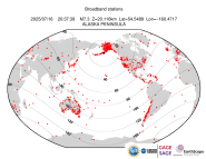 Map with all BHZ stations held by IRIS