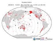Map with all BHZ stations held by IRIS