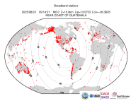 Map with all BHZ stations held by IRIS