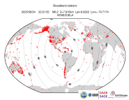 Map with all BHZ stations held by IRIS