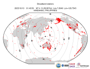 Map with all BHZ stations held by IRIS