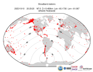 Map with all BHZ stations held by IRIS