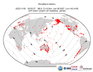 Map with all BHZ stations held by IRIS