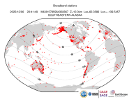 Map with all BHZ stations held by IRIS