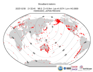 Map with all BHZ stations held by IRIS
