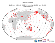 Map with all BHZ stations held by IRIS