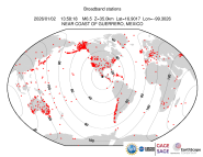 Map with all BHZ stations held by IRIS