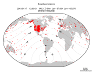 Map with all BHZ stations held by IRIS