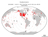 Map with all BHZ stations held by IRIS