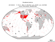 Map with all BHZ stations held by IRIS