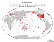 Map with all BHZ stations held by IRIS